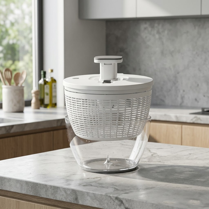 Novalorocosh Large Vegetable Spinner with One-Handed Press - Professional Salad Washer and Quick-Dry Drainer Basket