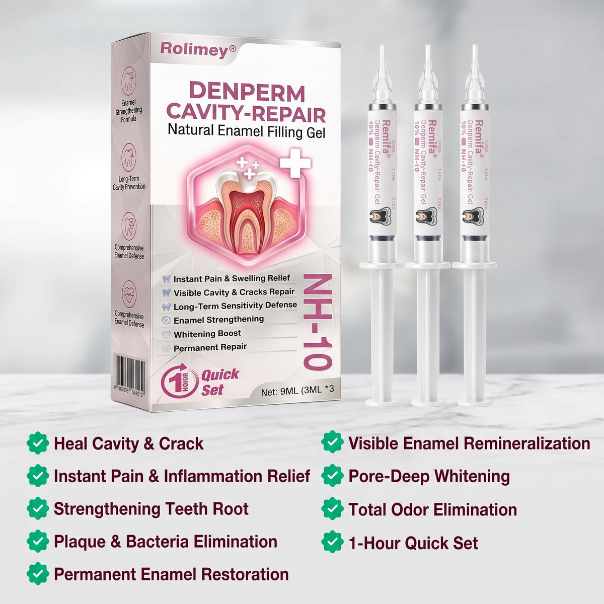 Rolimey® DenPerm : gel de restauration de l'émail naturel pour la réparation des caries
